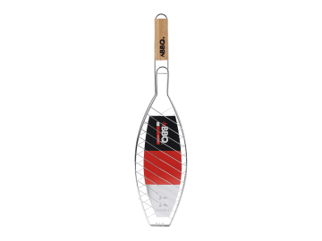 BBQ Fish Grill Chrome Finish Wood Handle C83506140