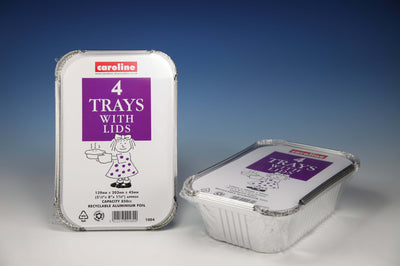 Caroline Foil Tray & Lids 30oz Pack 4 T1004