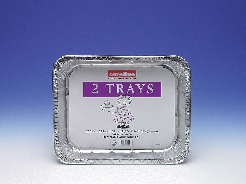 Caroline Large Foil Tray & Lids 9in x 12in Pack 2 1014