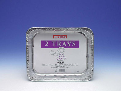 Caroline Large Foil Tray & Lids 9in x 12in Pack 2 1014