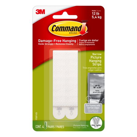 Command 5.4 Lb. Plastic Narrow Picture-Hanging Strips