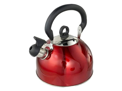 Buckingham Camping Whistling Kettle Stainless Steel Red 30805