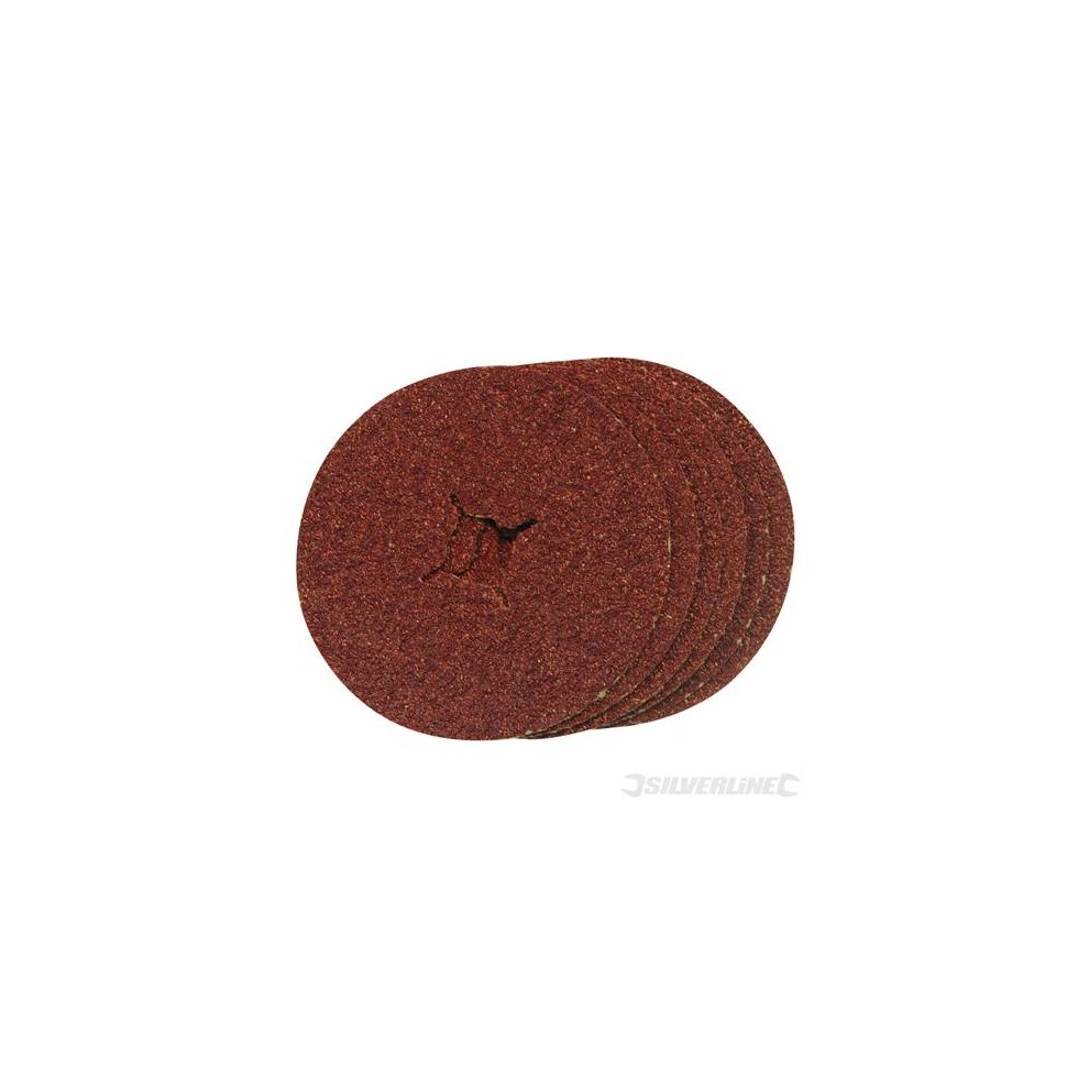 Silverline Fibre Discs 115 x 22.23mm 24 Grit Pack of 10