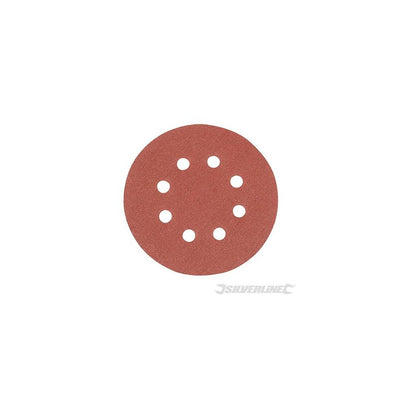 Silverline Hook & Loop Discs Punched 125mm 10pk 120 Grit 382903