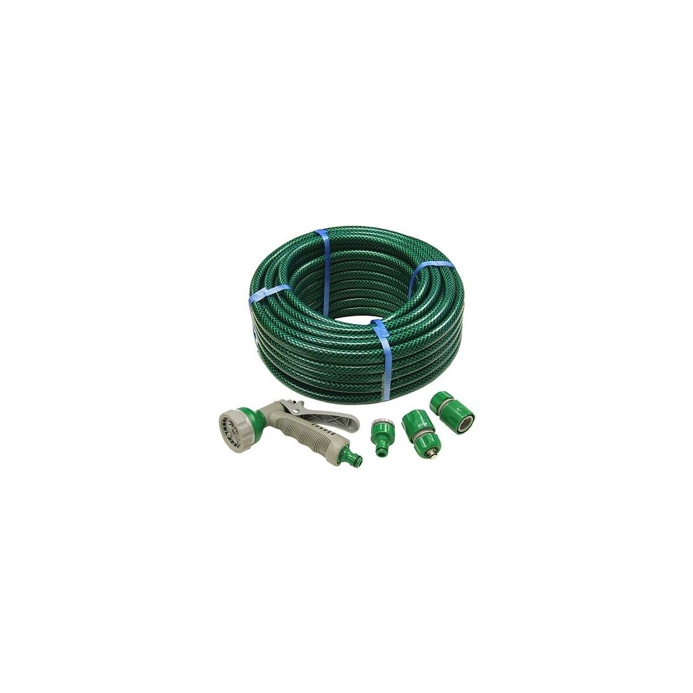 Faithfull PVC Reinforced Hose 15m Fittings Spray Gun