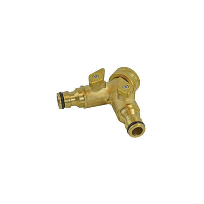 Faithfull 2 Way Shut Off Valve 19mm (3/4in) to 2 x 12.5mm (1/2in)