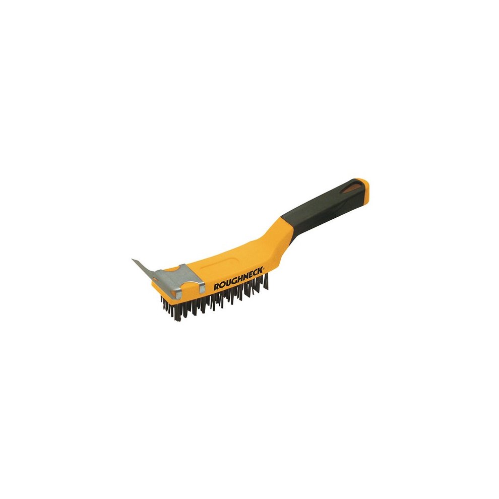 Roughneck Carbon Steel Wire Bush Soft Grip 300mm 4-Row ROU52042