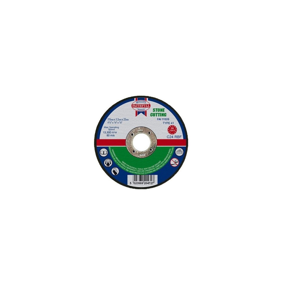 Faithfull Stone Cut Off Disc 115 x 3.2 x 22.23mm FAI1153S