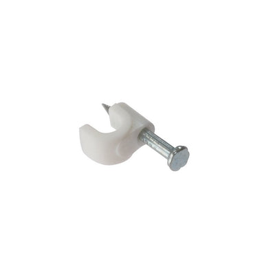 Forgefix Cable Clip Round White 6-7mm Box 100