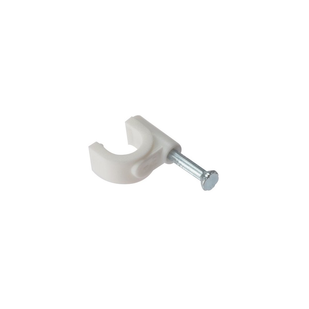 Forgefix Cable Clip Round White 7-8mm Box 100