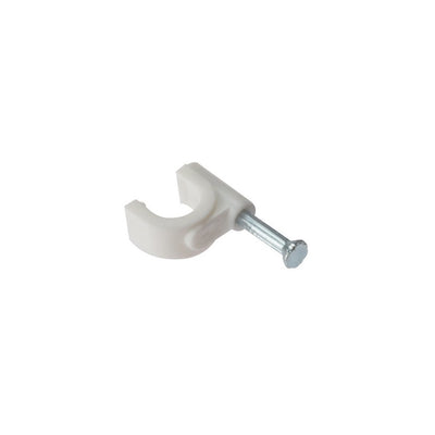 Forgefix Cable Clip Round White 7-8mm Box 100