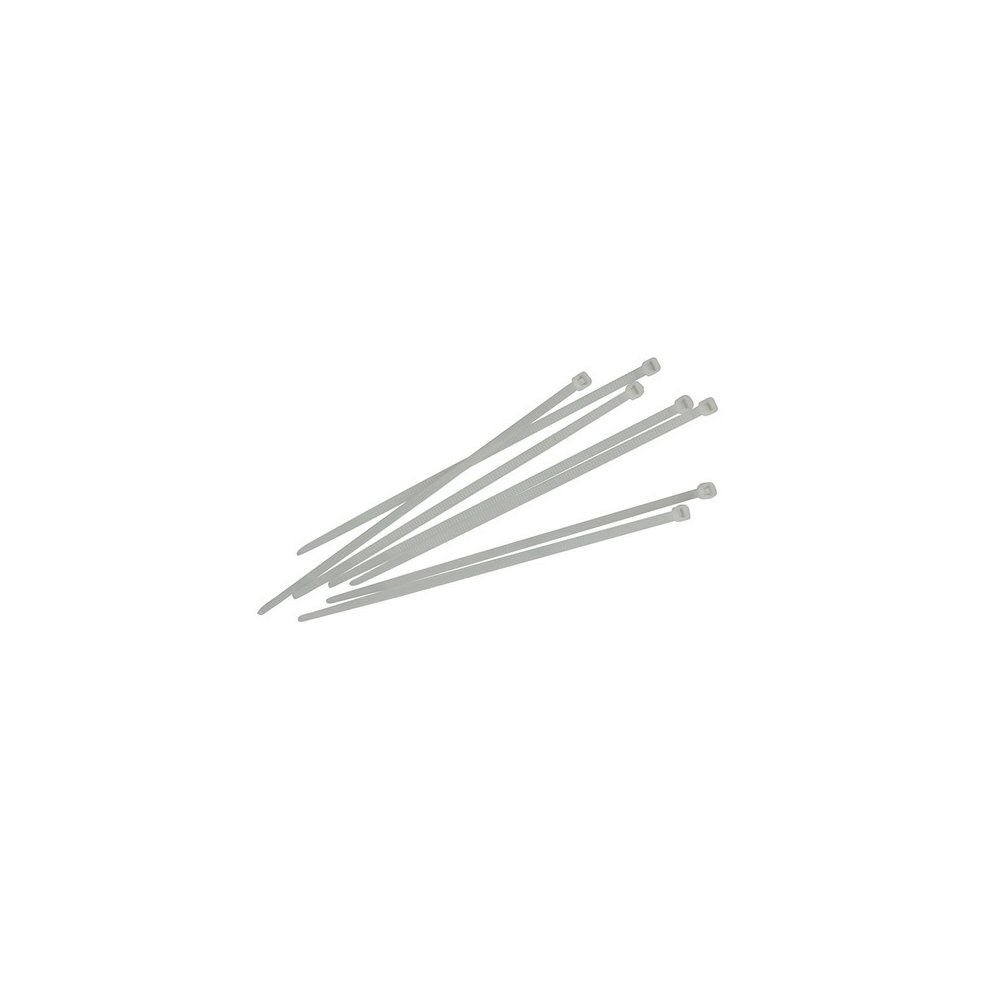 Faithfull Cable Ties White 4.8 x 250mm Pack 100