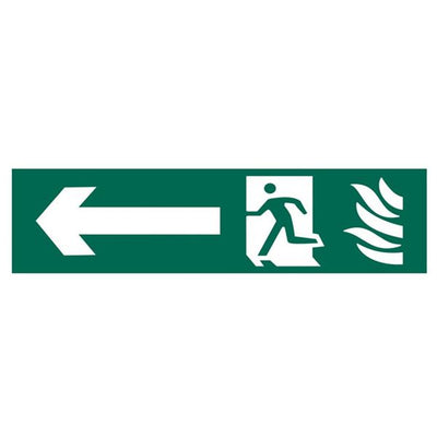SCA Running Man Arrow Left PVC Sign 200 x 50mm 5201