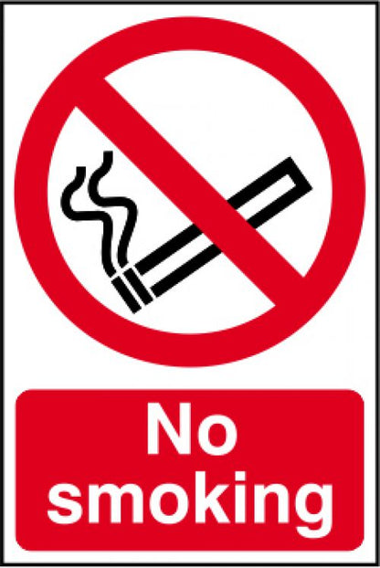 Centurion No Smoking Sign 1.2mm PP 148 x 210mm 11926