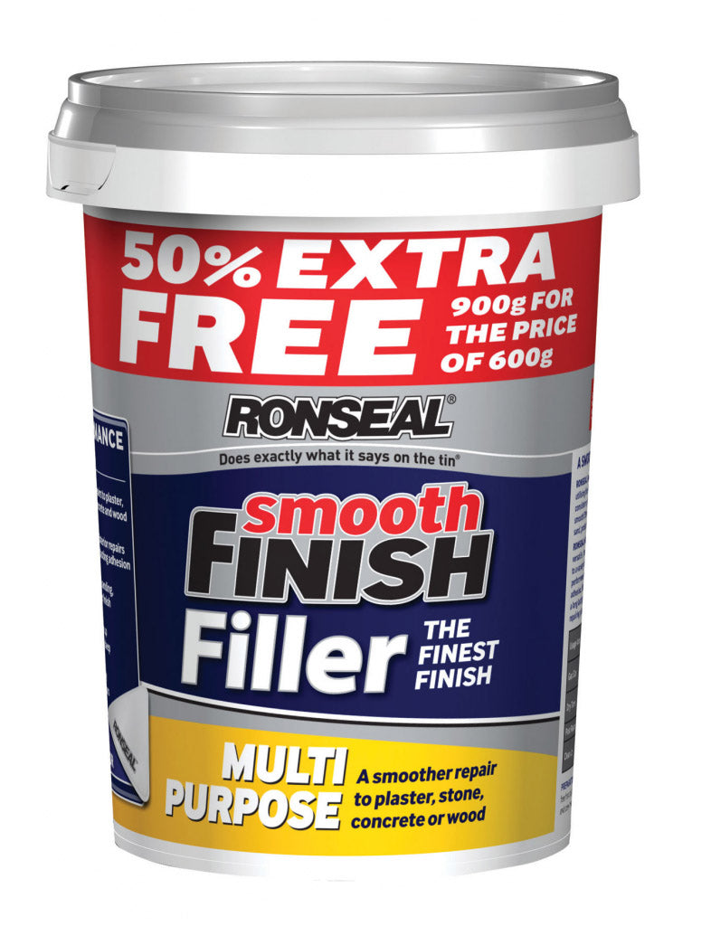 Ronseal Smooth Finish Multi Purpose Ready Mixed Filler 600g +50%