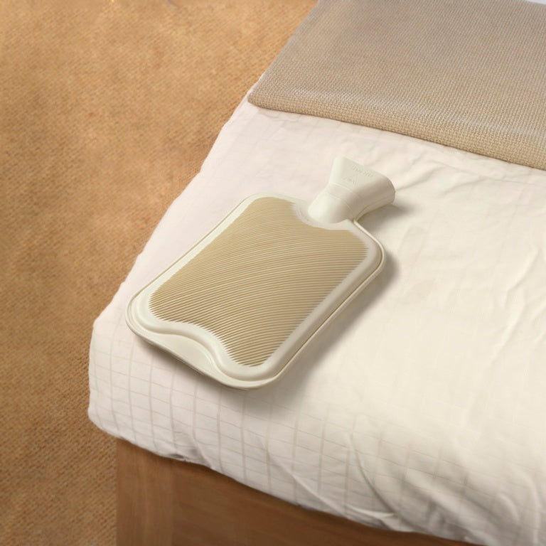 Hearth & Home Hot Water Bottle 2L Natural Rubber Cream