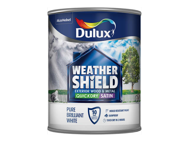 Dulux Weathershield Exterior Satin Pure Brilliant White 750ml