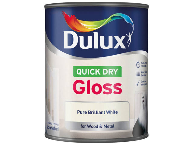 Dulux Quick Dry Gloss Pure Brilliant White 750ml