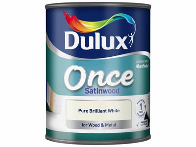 Dulux Once Satinwood Pure Brilliant White 750ml