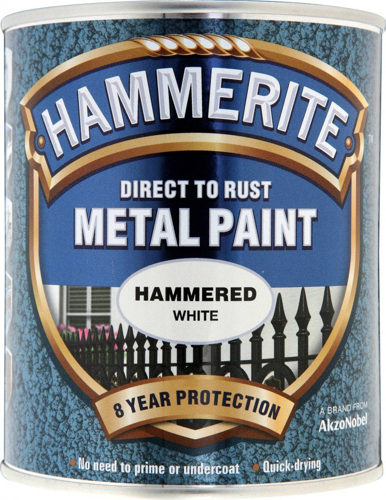 Hammerite Direct To Metal Hammered White 750ml