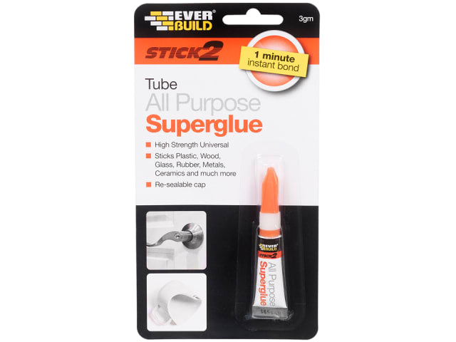 Everbuild Stick2 All Purpose Super Glue Tube 3g