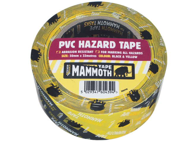 Everbuild Mammoth Hazard Tape Black/Yellow 50mm x 33m
