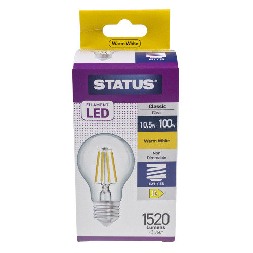 Status Filament LED GLS 11W ES Clear Warm White 6775378