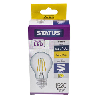Status Filament LED GLS 11W ES Clear Warm White 6775378
