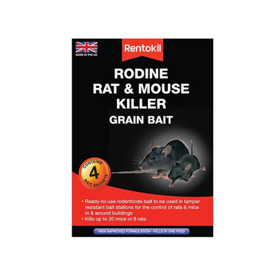 Rentokil Rodine Rat & Mouse Killer Grain x4 PSMR12B