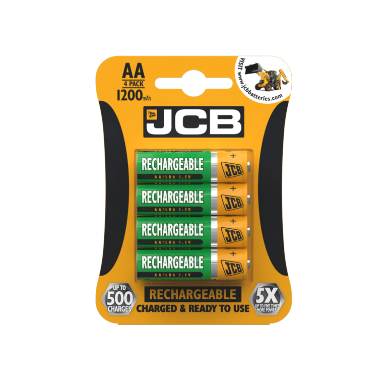 JCB Rechargeable Battery AA 1300mAh Pack 4
