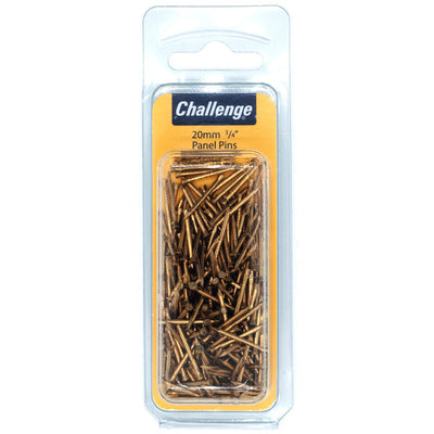 Challenge Panel Pins Brass 20mm 60g Clam Pack 5466-2