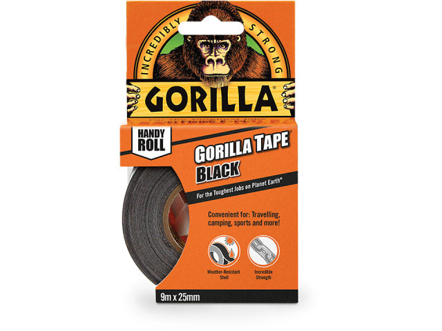Gorilla Tape Handy Roll Black 25mm x 9m