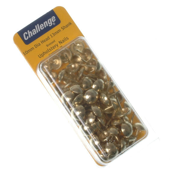 Challenge Upholstery Nails Brass 10mm 60pk 5480-1