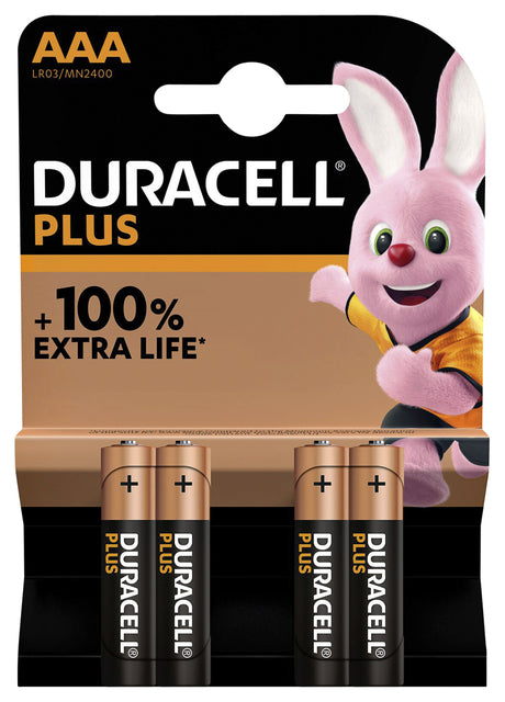 Duracell AAA Cell Plus Powe +100% Batteies, Pack of 4