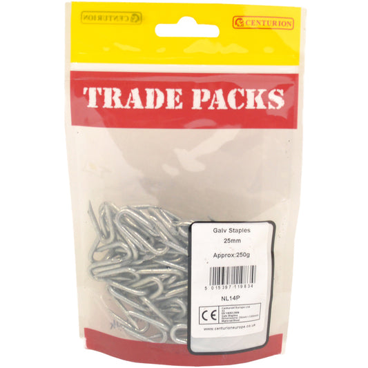 Staples Galvanised 25mm 250g