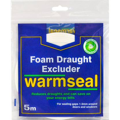 Warmseal PVC Foam Draught Excluder White 5m G70201