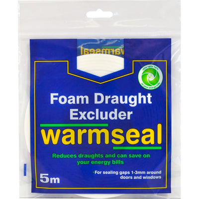 Warmseal PVC Foam Draught Excluder White 5m G70201