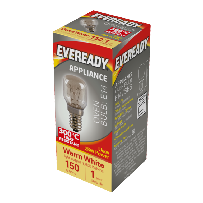 Eveready Oven Lamp 25W Small Edison Screw Heat Resistant S1022