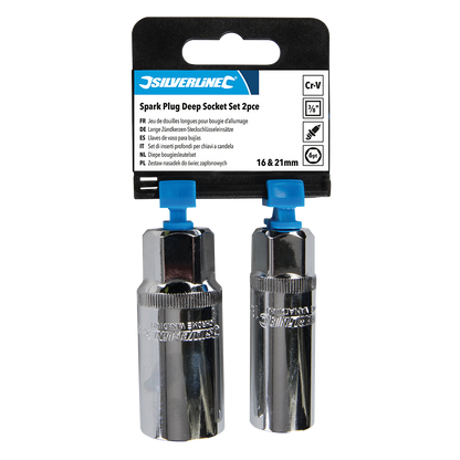 Silverline Spark Plug Deep Socket Set 2pce 3/8"