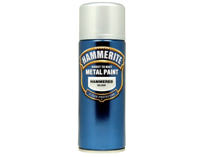 Hammerite Hammered Finish Aerosol Silver 400ml