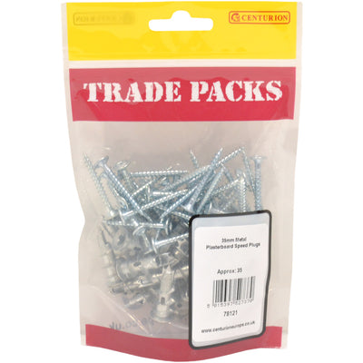 Centurion Plasterboard Speed Plugs Metal 35mm Pack 28