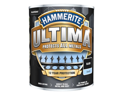 Hammerite Ultima Smooth Black 750ml