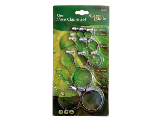 Green Blade Hose Clamp Set 12 Piece BB-HC102