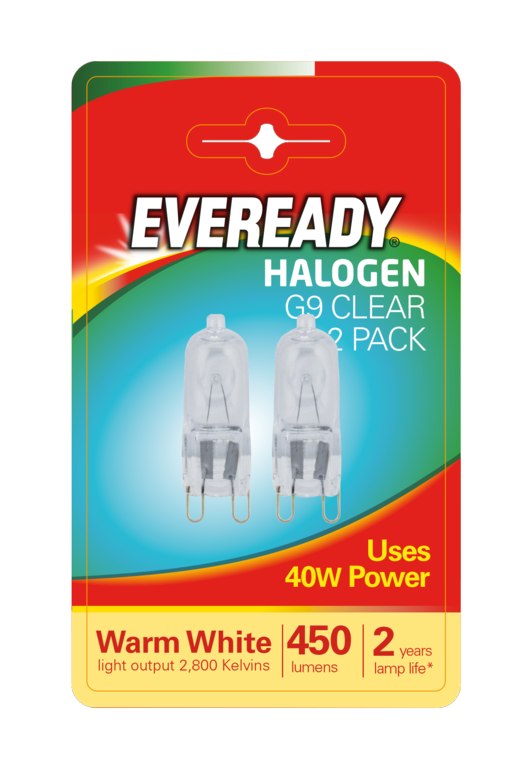 Eveready Mainsvolt G9 Halogen Capsule 40W Clear x2 S819