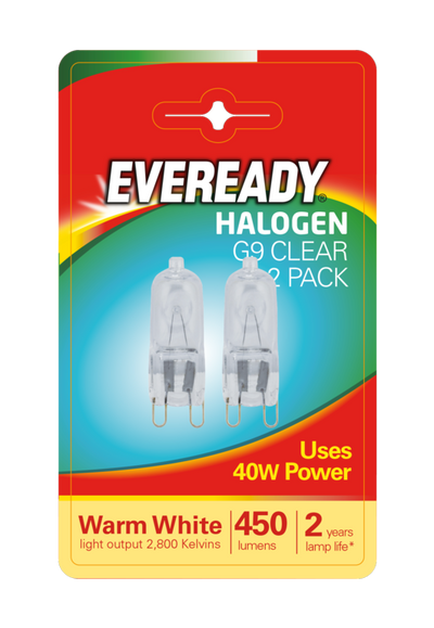Eveready Mainsvolt G9 Halogen Capsule 40W Clear x2 S819