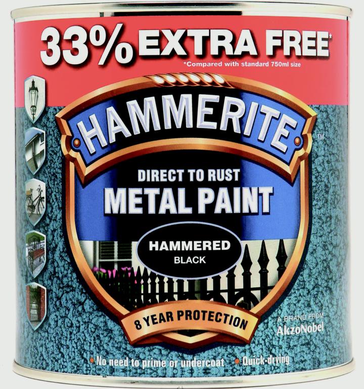 Hammerite Direct To Metal Hammer Black 750ml + 33%