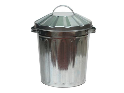 Home Label Galvanised Dustbin & Lid Mini 15L x 2