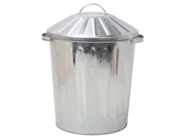Home Label Galvanised Dustbin + Lid 35L CD402-35