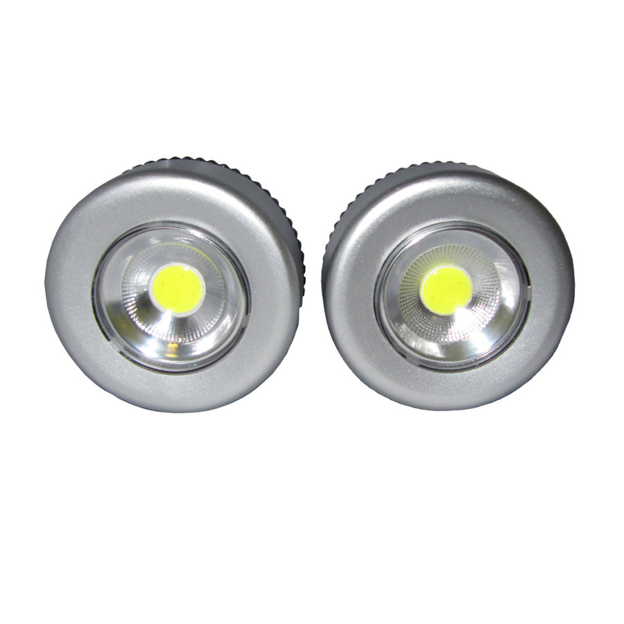 Uni-Com COB Push Lights Silver Pack 2