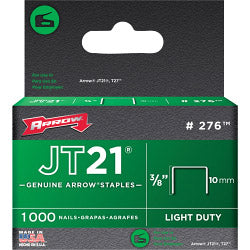 Arrow JT21 Staples 10mm 3/8in Pack 1000